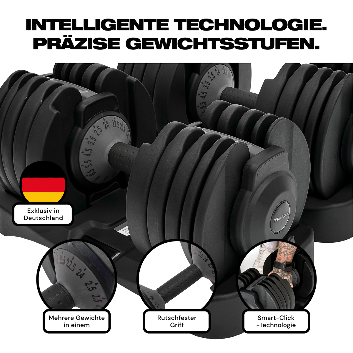 BrainGain SmartBells Evo 24 kg Adjustable Dumbbells - view 8