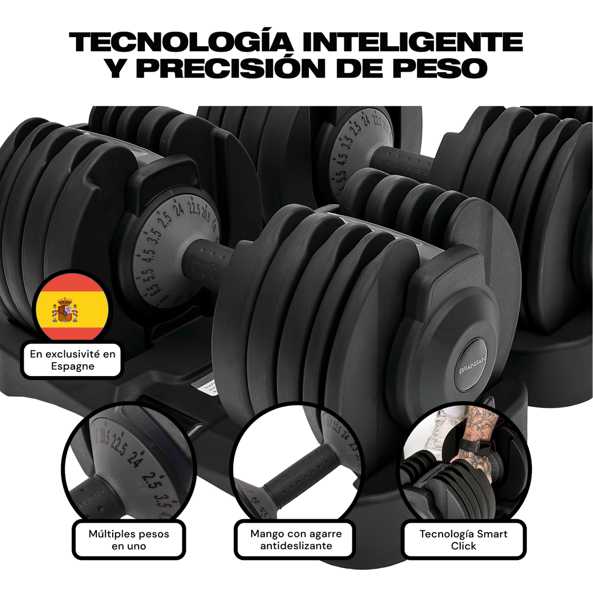 BrainGain SmartBells Evo 24 kg Adjustable Dumbbells - view 9