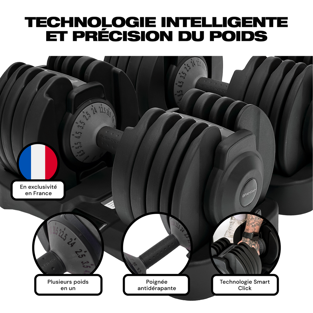 BrainGain SmartBells Evo 24 kg Adjustable Dumbbells - view 10