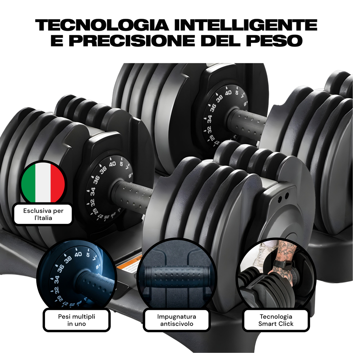BrainGain SmartBells Evo 40 kg Adjustable Dumbbells - view 9