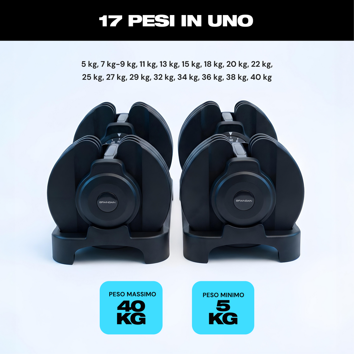 BrainGain SmartBells Evo 40 kg Adjustable Dumbbells - view 10