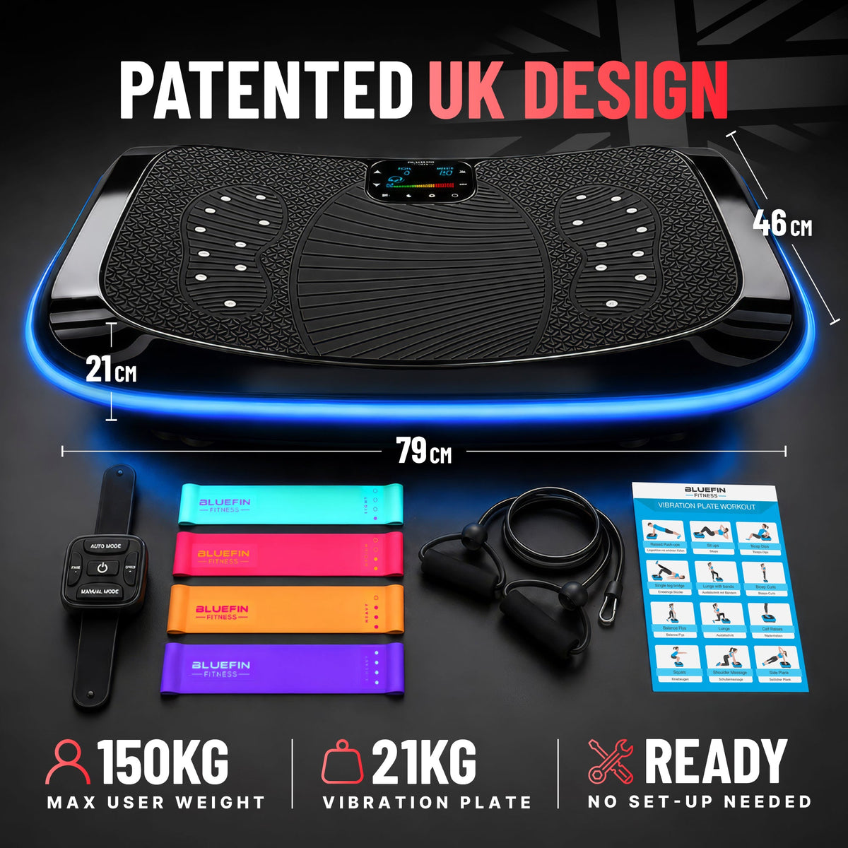 Bluefin 4D Triple Motor Vibration Plate - view 9